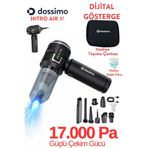 Dossimo Nitro X1 Kablosuz Araç Içi Süpürge | Güçlü Vakum | Hava Pompası | Dijital Gösterge | Çanta Hediyeli