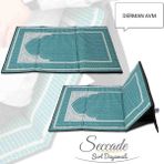 Dosso Sırt Dayamalı Seccade Yaslanmalı Seccade Kamp Seccadesi Piknik Seccadesi Pratik Seccade - Bej - Siyah - 100 cm