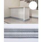 Dostear BordüRe kendinden yapışkanlı çocuk odası duvar kağıdı oturma odası duvar dekorasyonu banyo 3 boyutlu fayans çıkartması duvar çıtaları açık gümüş 3,15 x 90,55 inç