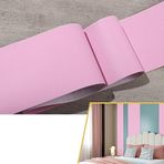 Dostear Duvar kağıdı bordürü kendinden yapışkanlı bordür duvar oturma odası duvar kağıdı fayans çıkartması banyo dekoratif bant kendinden yapışkanlı açık pembe 20 cm x 500 cm