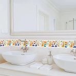 Dostear Duvar Kağıdı Kenarlığı Çıkartma Yaprak Y239 12 cm X 500 cm Yapışkan Duvar Bordürü Su Geçirmez PVC Çıkarılabilir Süpürgelik Mutfak Banyo için Dekorasyon