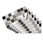 Dostear Duvar Karosu Çıkartmaları Soyulabilir ve Yapıştırılabilir Küçük Siyah Beyaz Tuğlalar 15 x 30 cm (6 adet) Kendinden Yapışkanlı Su Geçirmez Ev Dekorasyonu Kendin Yap Oturma Yatak Odası Sıçrama Arkadan Oda Dekoru Mutfak Banyo TV Arka Planı