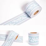 Dostear Duvar Kenarları Soyma ve Yapıştır Duvar Kağıdı Bordür Pencere Trim Kalıp Ayna Çerçeve Kiti Duvar Paneli Bülten Panosu Kenarları Açık Mavi Desen 12 X 1000 cm
