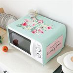 Dostear Ekmek kızartma makinesi Kahve Sehpası Fırın Yan Keten Kumaş Kapak Kurutma Makinesi Üst Koruyucu Mat Oturma Odası Kare Masa Örtüsü Pájaro y flor rosa 35 X 95 cm