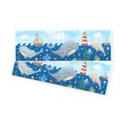 Dostear Peel and Stick Duvar Kağıdı Ayna Kenarlıkları Banyo Sınıfı Bülten Tahtası Sınırları Boho Kağıt Sınıf Trim Setleri Mavi Deniz 2 adet 30x90 cm