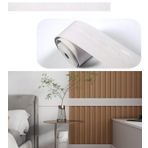 Dostear Peel and Stick Duvar Kağıdı Bordür Kendinden Yapışkanlı Duvar Bordürü Sticker Ev Tavan Dekoratif Bordür Banyo Oturma Odası Mutfak için Beyaz Ahşap 10x500 cm