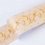 Dostear Soy ve Yapıştır Duvar Kağıdı Bordürü Kendinden Yapışkanlı Duvar Bordürü Çıkartması Ev Tavan Dekoratif Bordür Banyo Oturma Odası Mutfak Bej Romantik Asma 10,6×500CM