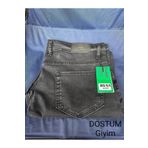 DostumGiyim Bugi Star Siyah Klasik Fit Büyük Beden Yüksek Bel Normal Paça Erkek Kot Pantolon