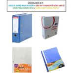 Dosyalama Seti 1 ( Klasör + Fotokopi Kağıdı + Pls. Telli Dosya + Poşet Dosya ) - Mavi - Mavi
