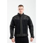 Dot Cycle 4 Mevsim Ce Onaylı Korumalı Motosiklet Montu Çıkarılabilir Kapitone Astarlı - 2XL - Siyah
