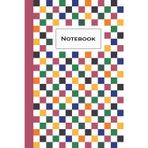 Dot Grid Notebook – Burgundy, Green, Orange & Yellow Checkered Cover – Japanese Aesthetic Hashira Journal, 6x9 in, 120 Pages, Soft Matte + Personal ... Students, Journaling, Bullet Notes, Drawing