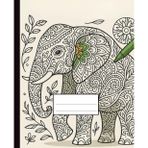 Dot Grid Notebook with Zentangle Elephant Cover for Self-Coloring | Punktkariertes Notizbuch mit Zentangle-Elefanten-Cover zum Selbst-Ausmalen