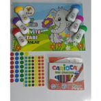 Dot Markers 6'lı Mini Boya Kalemi ve Boyama Kitabı Seti ( Nokta Etiketi Hediyeli)