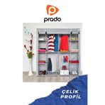 Double Askılıklı Çelik Profilli Bez Dolap