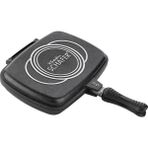 Double Grill Pan 34 Cm Çift Taraflı Tava - Ayrılabilen Ikiz Balık Tavası Buharda Tavuk