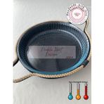 DOUBLE KNOT DESİGN 26 Cm Yuvarlak Nihale Sepet, Güveç Kabı / Borcam Kabı,kase Koruma Kılıfı, Sunumluk, Servis Kılıfı,
