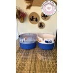 Double Knot Design 2li Oyuncak Sepeti Kırmızı, Çocuk Odası, Bebek Odası, Oda Aksesuarları - Mavi