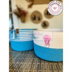 Double Knot Design 2li Oyuncak Sepeti Kırmızı, Çocuk Odası, Bebek Odası, Oda Aksesuarları - Turkuaz