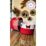 Double Knot Design 2li Oyuncak Sepeti Kırmızı, Çocuk Odası, Bebek Odası, Oda Aksesuarları