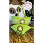 Double Knot Design 2Li Takım Plaj Çantası ,Dantel Detaylı Clutch, Totebag, Kadın ,Yazlık, Hediyelik, Tress Anneler Günü