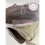 Double Knot Design Bailey 2li Takım Plaj Çantası , El Çantası Clutch, Totebag, Kadın Çanta, Yazlık, Hediyelik, hasır Jüt Tress - Bordo - Mavi