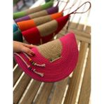 Double Knot Design Bella Yarım Ay D Clutch Portföy Çanta,abiye Çanta, Hediyelik - Açık Fuşya