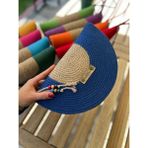 Double Knot Design Bella Yarım Ay D Clutch Portföy Çanta,abiye Çanta, Hediyelik - Saks Mavi