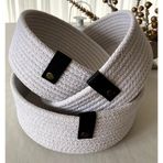 Double Knot Design Beyaz Tress Çok Amaçlı Düzenleyici Sepet - Organizer 3 Lü Set / Hediyelik Anneler Günü Yılbaşı