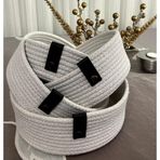 Double Knot Design Beyaz Tress Çok Amaçlı Düzenleyici Sepet- Organizer 4Lü Set / Hediyelik Anneler Günü Yılbaşı Yeniyıl