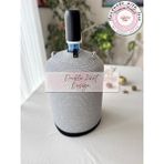 Double Knot Design Damacana Kılıfı Dekoratif Sepet - Organizer / Hediyelik Hasır Jüt Tress - Gri - Siyah