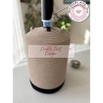 Double Knot Design Damacana Kılıfı Dekoratif Sepet - Siyah - Krem