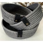 Double Knot Design Simli Parlak Gümüş Gri Tress Düzenleyici Sepet - Organizer 3 Lü Set / Hediyelik Anneler Günü Yılbaşı