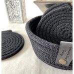 Double Knot Design Siyah Tress Supla Bardak Altlığı Set 7 Parça Hediyelik Anneler Günü