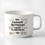 Double Türk Kahvesi Fincanı & Espresso Matematik Motto Fincan Kupa 180 ml - Beyaz