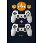 Doubleshock 4 Kablosuz Titreşimli Oyun Kolu 2 Adet – Ps4 / Pc Uyumlu, Çift Motorlu, Ergonomik Tasarım - Beyaz