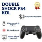 Doubleshock Ps4 Kablosuz Oyun Kolu, Yüksek Hassasiyetli Çift Titreşimli Bluetooth Gamepad, Ergonomik Tasarım, Ps4 – Pc – Android Uyumlu Profesyonel Oyun Kumandası
