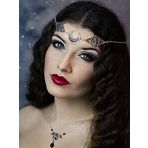 Doubnine Hilal ay bohem baş zinciri, kolye ucu, gotik alın bandı, retro saç aksesuarları, düğün başı elbisesi kadınlar ve kızlar için