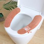 DouranShop Bir Stil Evrensel Klozet Kapağı Örme Tuvalet Etiket Su Geçirmez Klozet Minderi Yıkanabilir Banyo Isıtıcı Tuvalet Kapağı Yastığı (Yurt Dışından) - Renkli