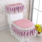 DouranShop H Tarzı Et Altın Kadife Dantel Klozet Kapağı Seti Tuvaletler U Şeklinde Ceket Ev Banyo Tuvaletler Mat Tank Kapağı Tuvalet Kapağı Setleri (Yurt Dışından) - Renkli