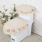 DouranShop M Tarzı Dantel Yastık Klozet Kapağı Minderi Üç Parçalı Set Avrupa Tarzı Kapak Klozet Kapağı Tuvalet Kapağı Tuvalet Kapağı Kapağı Klozet Kapağı (Yurt Dışından) - Renkli