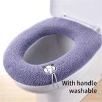 DouranShop Mor Tarzı Su Geçirmez Banyo Tuvalet Kapağı Kolu Isıtıcı Koruyucu Örtü Isıtıcı Aksesuarları O-Şekilli Klozet Klozet Kapağı Klozet Kapağı (Yurt Dışından) - Renkli