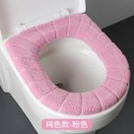 DouranShop Pembe Tarzı 1 Adet Klozet Kapağı Saplı Kalınlaşmış Peluş O-Şekilli Yastık Artı Kadife Evrensel Banyo Aksesuarları (Yurt Dışından) - Renkli