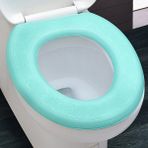 DouranShop Yeşil Stil Su Geçirmez Yumuşak Klozet Kapağı Banyo Yıkanabilir Closestool Mat Pad Yastık O-Şekilli Klozet Bide Tuvalet Kapağı Aksesuarları (Yurt Dışından) - Renkli