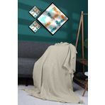 DOUX HOME Yeliz Triko Örgülü Tv Battaniyesi 10 Ponponlu 130 X 170 (KEMİK)