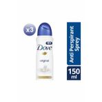 Dove 3x150 ml Original Kadın Deodorant