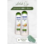 Dove Avokado Özlü 2x400 ml Saç Bakım Şampuanı + Şampuan Fırçası