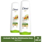 Dove Avokado Özü Saç Bakım Kremi 350 ml - 2'li Avantaj Paketi