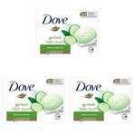 Dove Beauty Cream Bar Katı Güzellik Sabunu Fresh Touch Nemlendirici Etkili, 90 g 3lü paket
