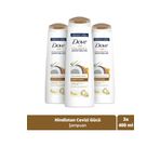 Dove Güçlendirici Bakım Hindistan Cevizi 3x400 ml Saç Bakım Şampuanı