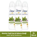 Dove Matcha Yeşil Çay ve Sakura Çiçeği 3x150 ml Sprey Deodorant
